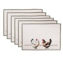 Clayre & Eef Placemats Set van 6 48x35 cm Beige Katoen