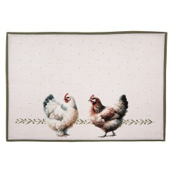 Clayre & Eef Placemats Set van 6 48x35 cm Beige Katoen