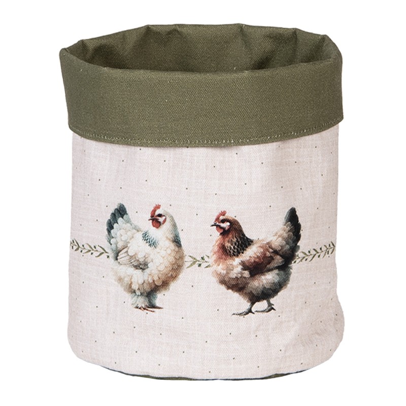 Clayre & Eef Bread Basket Ø 15x16 cm Beige Cotton