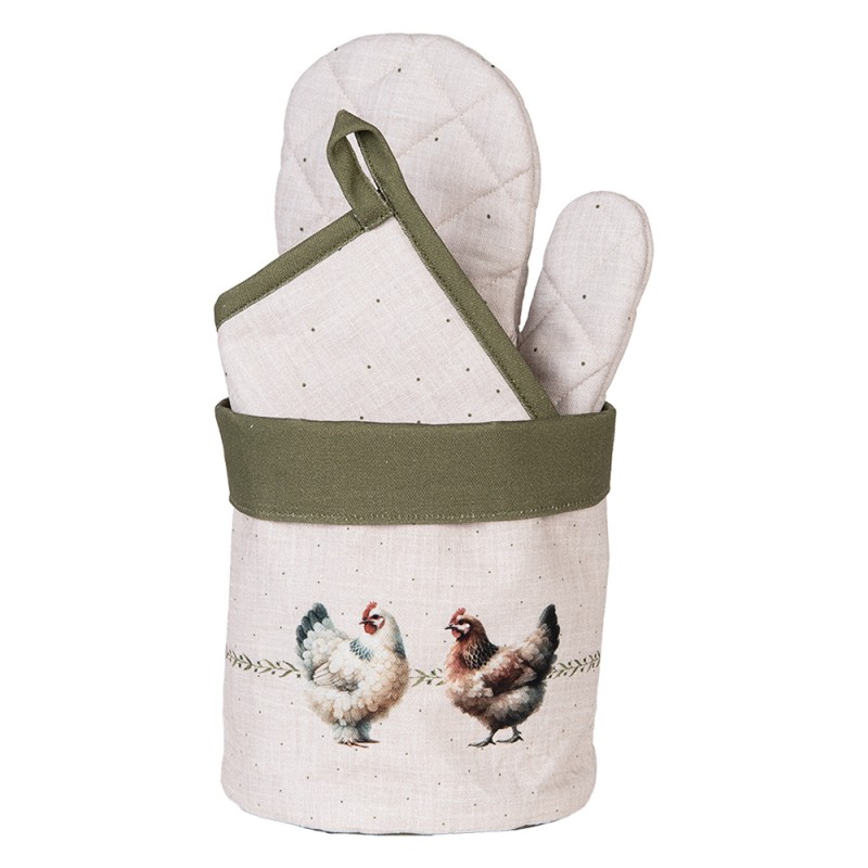 Clayre & Eef Bread Basket Ø 15x16 cm Beige Cotton