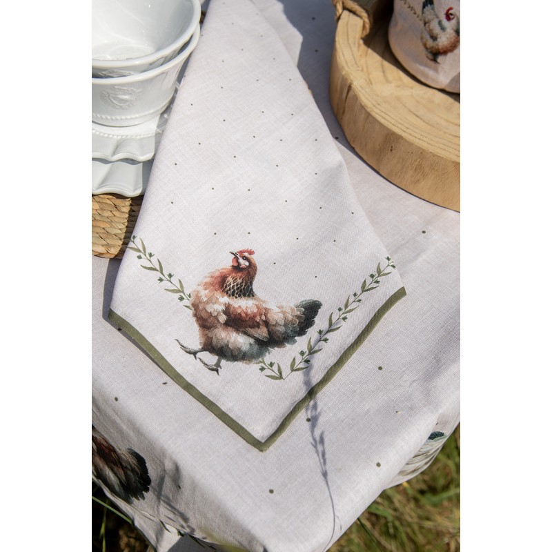 Clayre & Eef Bread Basket Ø 15x16 cm Beige Cotton