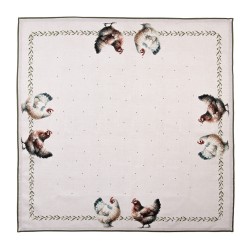 Clayre & Eef Tischdecke 100x100 cm Beige Baumwolle