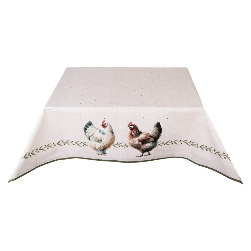 Clayre & Eef Tischdecke 100x100 cm Beige Baumwolle