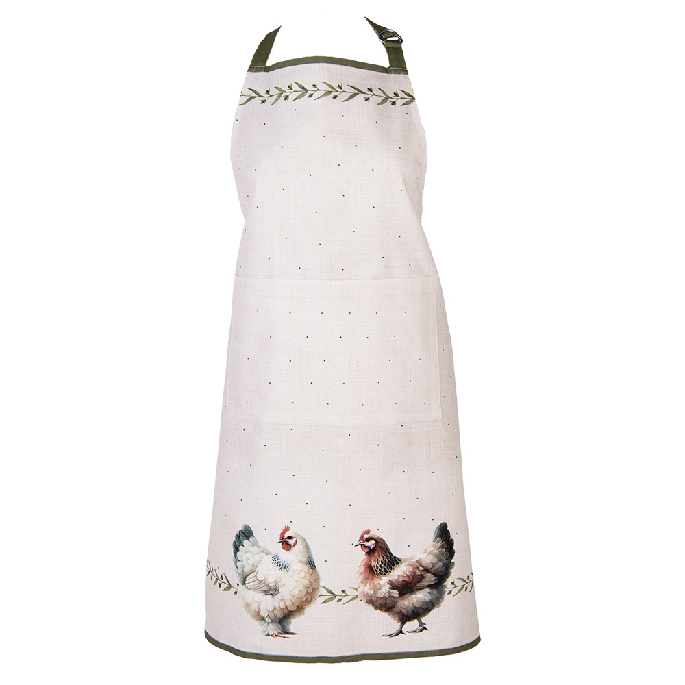Clayre&Eef Keukenschort 70x85 cm Beige Katoen afbeelding