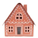 Clayre & Eef Decoratie Huis met LED 23x18x23 cm/ 3x AAA Bruin Metaal