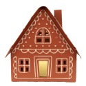 Clayre & Eef Decoratie Huis met LED 23x18x23 cm/ 3x AAA Bruin Metaal