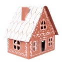 Clayre & Eef Decoratie Huis met LED 23x18x23 cm/ 3x AAA Bruin Metaal