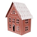 Clayre & Eef Decoratie Huis met LED 27x19x32 cm/ 3x AAA Bruin Metaal