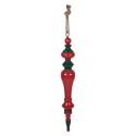 Clayre & Eef Christmas Ornament Ø 9x65 cm Red Green Metal