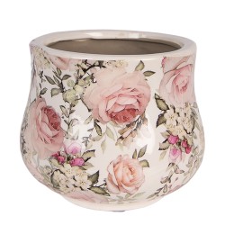 Clayre & Eef Blumentopf Ø 18x15 cm Beige Keramik