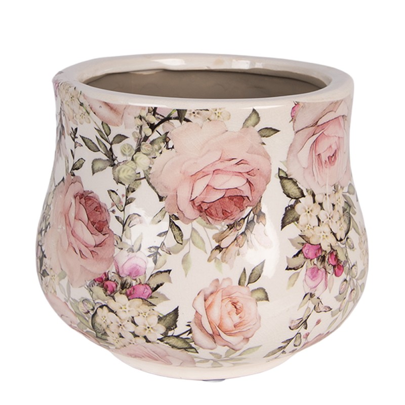 Clayre & Eef Blumentopf Ø 18x15 cm Beige Keramik