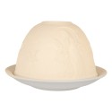 Clayre & Eef Porte-bougie Ø 12x8 cm Blanc Porcelaine