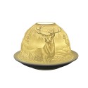 Clayre & Eef Teelichthalter Ø 12x8 cm Weiß Porzellan Hirsch