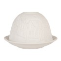 Clayre & Eef Porte-bougie Ø 12x8 cm Blanc Porcelaine Maisons