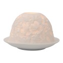 Clayre & Eef Portacandela Ø 12x8 cm Bianco Porcellana