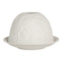 Clayre & Eef Portacandela Ø 12x8 cm Bianco Porcellana