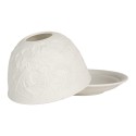 Clayre & Eef Portacandela Ø 12x8 cm Bianco Porcellana