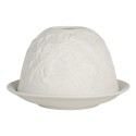 Clayre & Eef Portacandela Ø 12x8 cm Bianco Porcellana