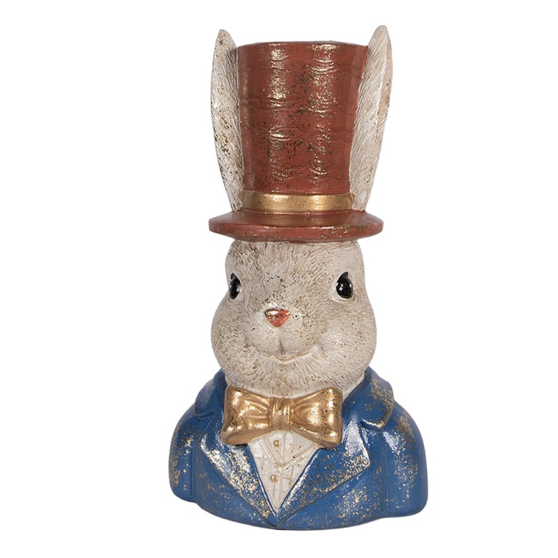 Clayre & Eef Dekorationsfigur Kaninchen 17x13x29 cm Beige Kunststoff