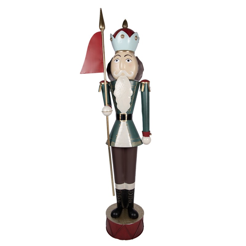 Clayre & Eef Christmas Decoration Figurine Nutcracker 67x41x210 cm Green Red Metal