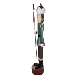 Clayre & Eef Christmas Decoration Figurine Nutcracker 67x41x210 cm Green Red Metal