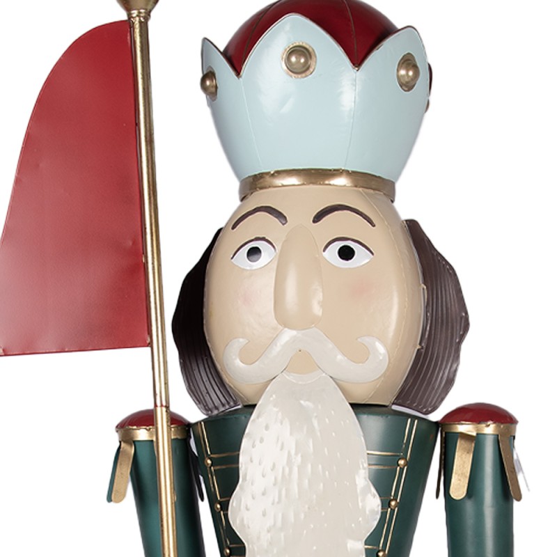 Clayre & Eef Christmas Decoration Figurine Nutcracker 67x41x210 cm Green Red Metal
