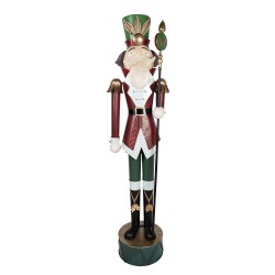 Clayre & Eef Christmas Decoration Figurine Nutcracker 60x41x207 cm Red Green Metal