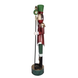 Clayre & Eef Christmas Decoration Figurine Nutcracker 60x41x207 cm Red Green Metal