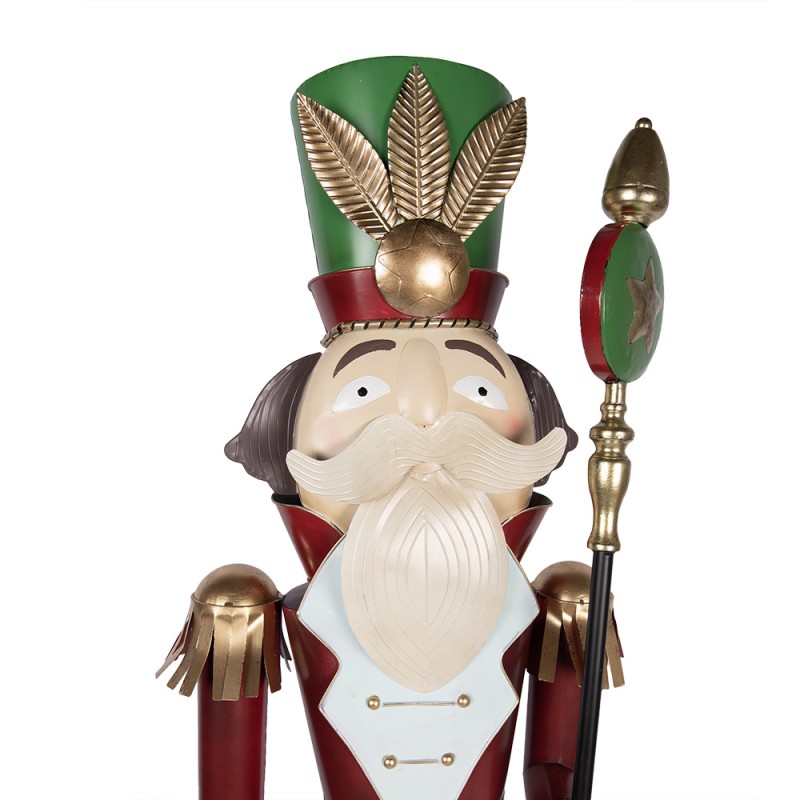 Clayre & Eef Christmas Decoration Figurine Nutcracker 60x41x207 cm Red Green Metal