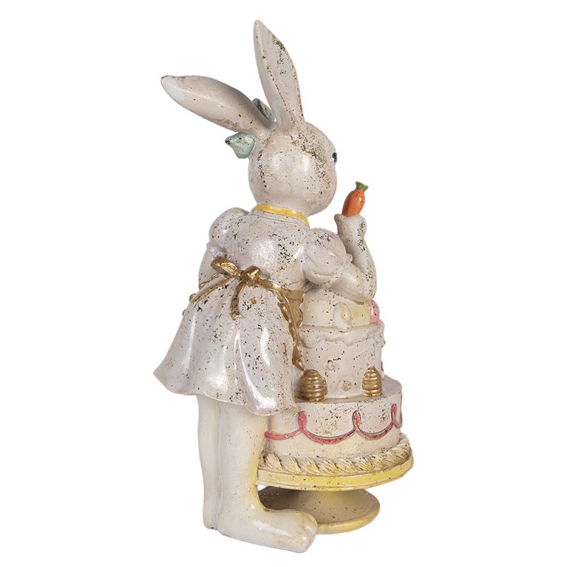 Clayre & Eef Image de décoration Lapin 20x15x36 cm Blanc Plastique
