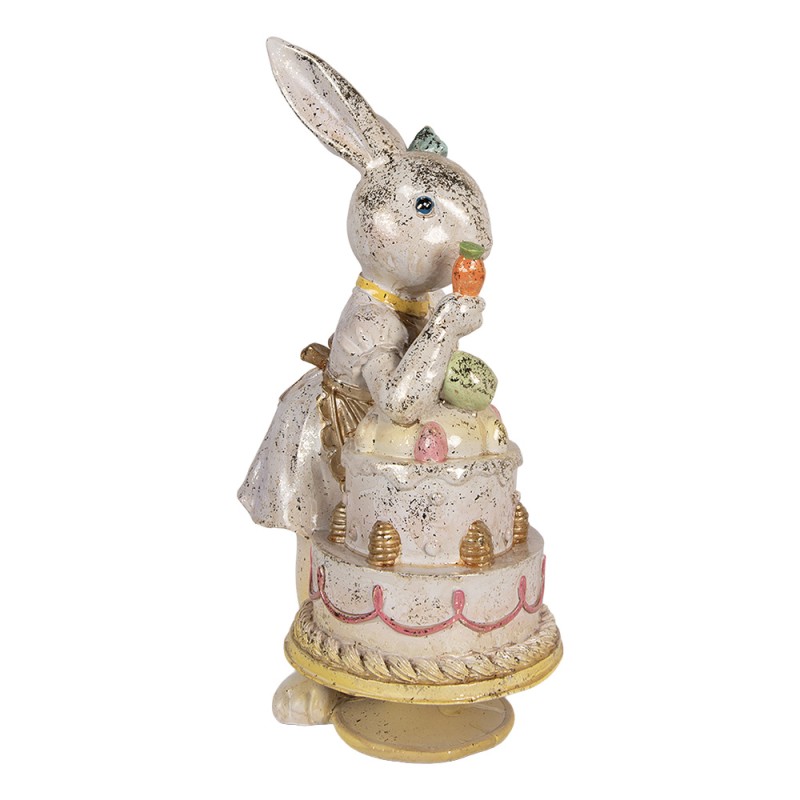 Clayre & Eef Image de décoration Lapin 20x15x36 cm Blanc Plastique