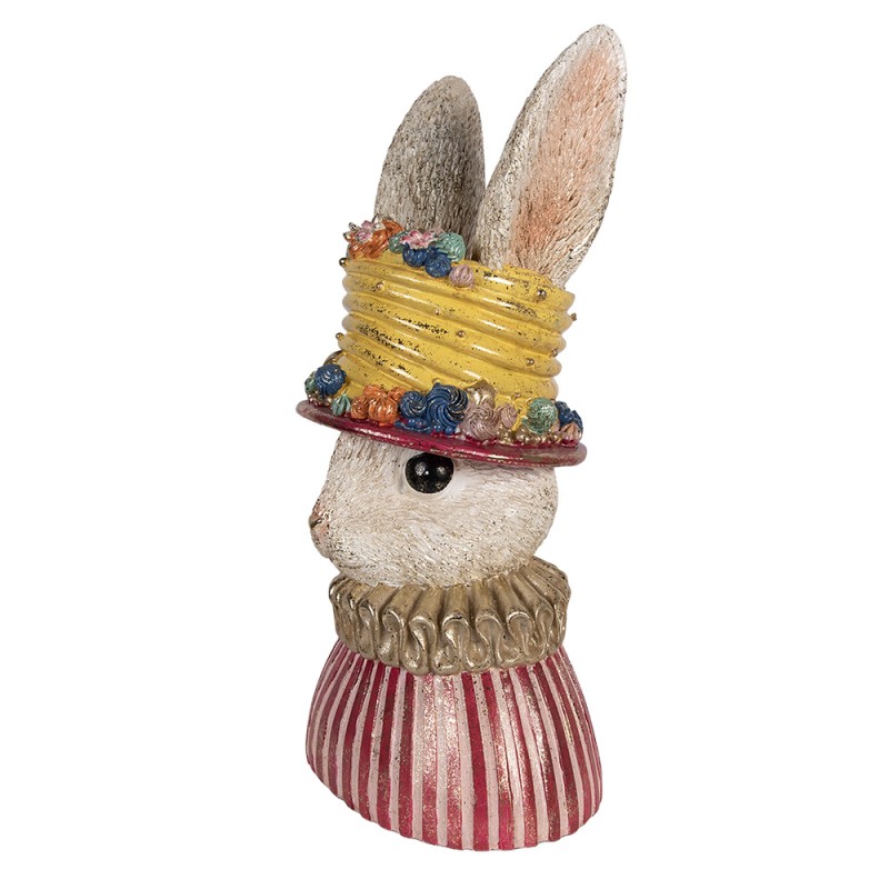 Clayre & Eef Decoratie Beeld Konijn 26x19x50 cm Beige Kunststof