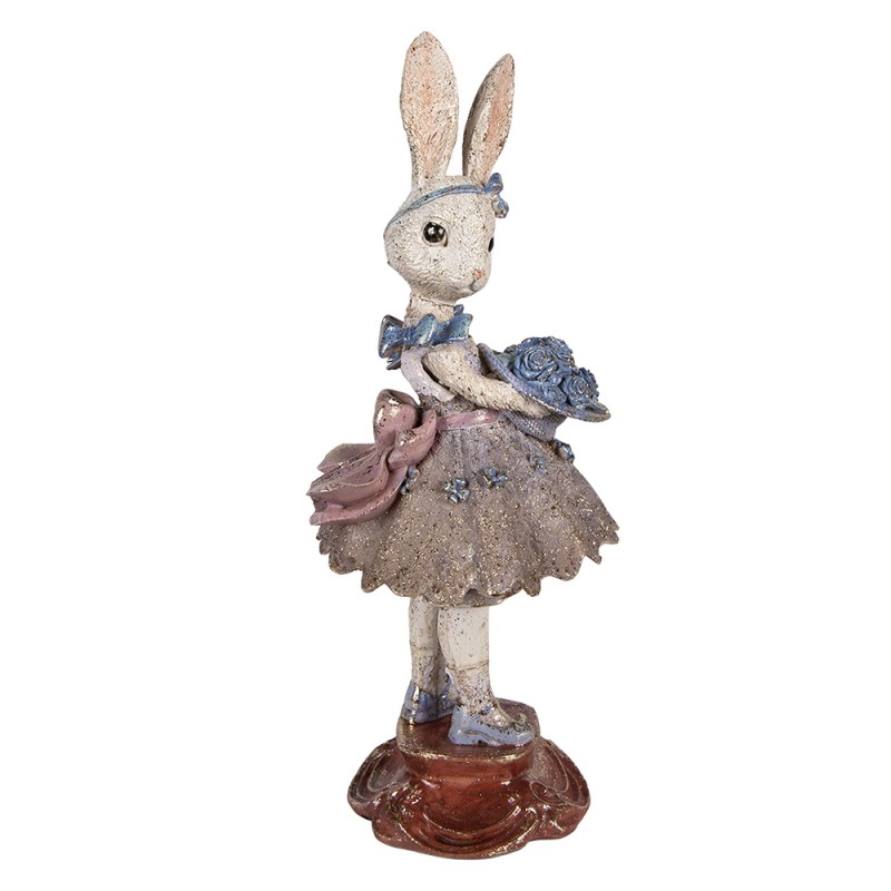 Clayre & Eef Dekorationsfigur Kaninchen 15x14x35 cm Beige Kunststoff