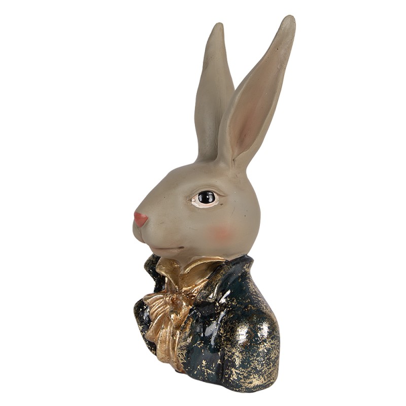 Clayre & Eef Dekorationsfigur Kaninchen 13x10x23 cm Beige Kunststoff