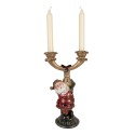 Clayre & Eef Kandelaar Kerstman 17x10x28 cm Goudkleurig Kunststof