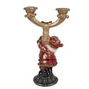 Clayre & Eef Kandelaar Kerstman 17x10x28 cm Goudkleurig Kunststof