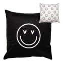 Clayre & Eef Lot de 2 housses de coussin 45x45 cm Noir Blanc Polyester smile
