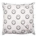 Clayre & Eef Lot de 2 housses de coussin 45x45 cm Noir Blanc Polyester smile