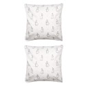 Clayre & Eef Lot de 2 housses de coussin 45x45 cm Beige Polyester Lapin