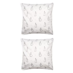 Clayre & Eef Lot de 2 housses de coussin 45x45 cm Beige Polyester Lapin
