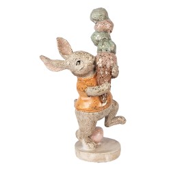 Clayre & Eef Statuetta decorativa Coniglio 16x10x28 cm Beige Plastica