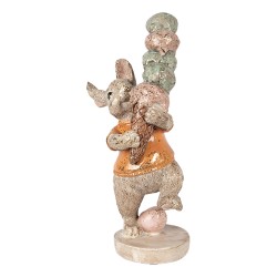 Clayre & Eef Statuetta decorativa Coniglio 16x10x28 cm Beige Plastica
