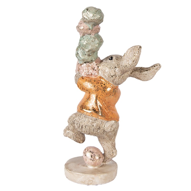 Clayre & Eef Statuetta decorativa Coniglio 16x10x28 cm Beige Plastica
