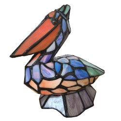 Lumilamp Tiffany Tafellamp Vogel 24x19x31 cm E14/max 1x25W Rood Blauw Glas