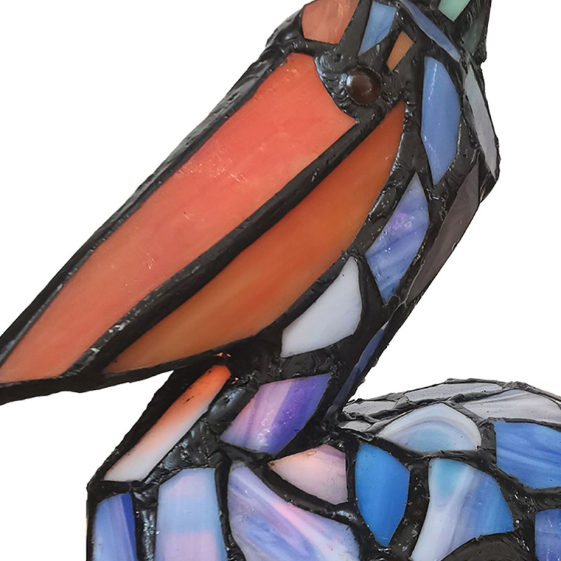 Lumilamp Tiffany Tafellamp Vogel 24x19x31 cm E14/max 1x25W Rood Blauw Glas
