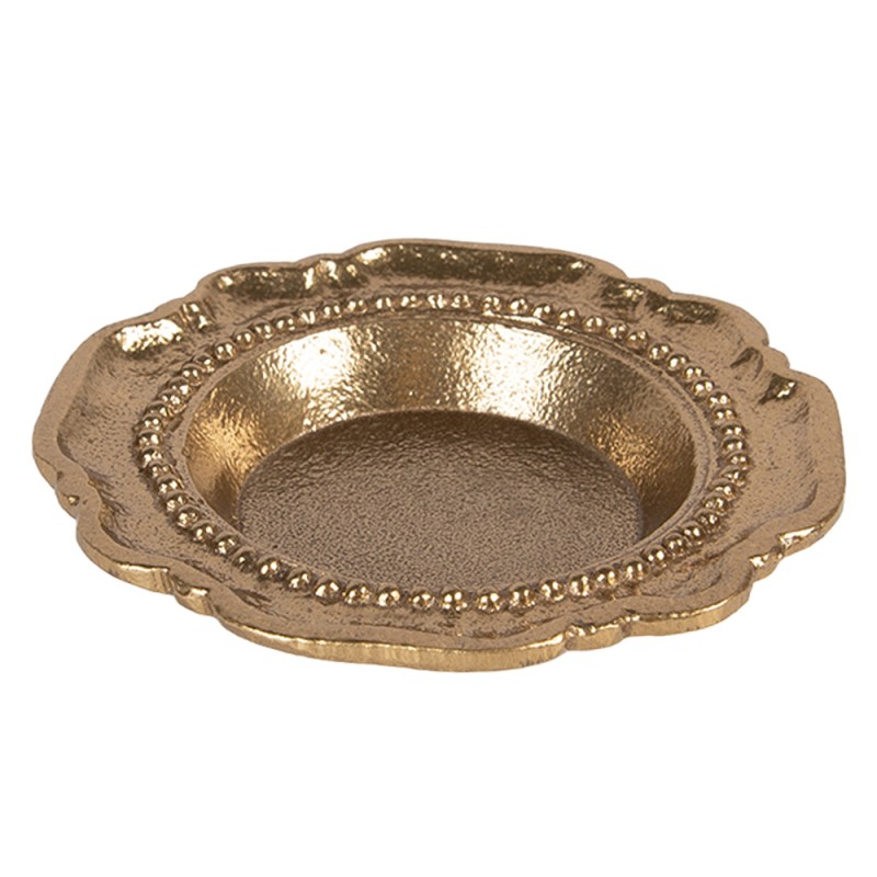 Clayre & Eef Decoratie schaal Ø 12x2 cm Goudkleurig Aluminium