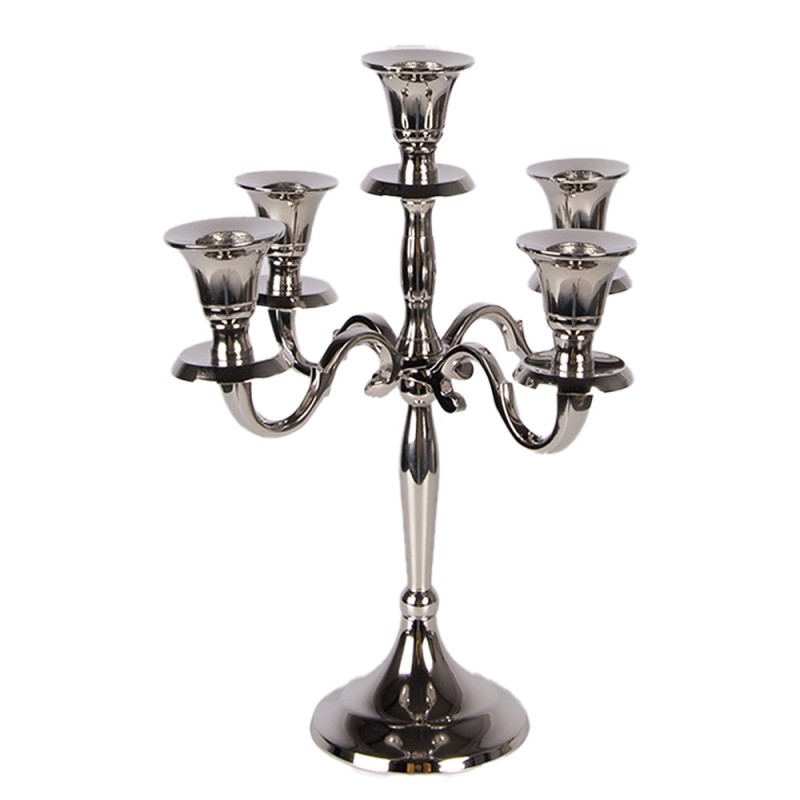 Clayre & Eef Candle holder 22x22x28 cm Silver colored Aluminium