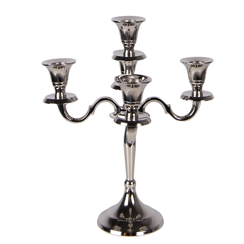 Clayre & Eef Candle holder 22x22x28 cm Silver colored Aluminium