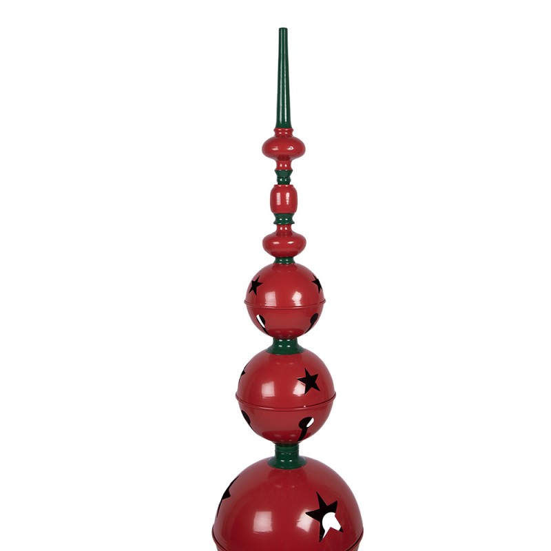 Clayre & Eef Statuetta decorativa di Natale Ø 31x153 cm Rosso Verde Metallo