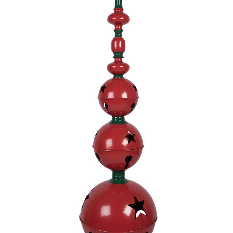 Clayre & Eef Statuetta decorativa di Natale Ø 31x153 cm Rosso Verde Metallo